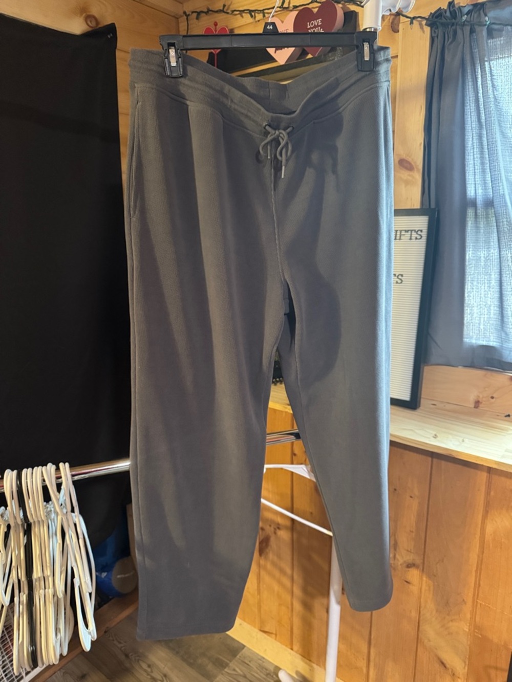 Eddie Bauer Lounge Drawstring Pants in Charcoal Black